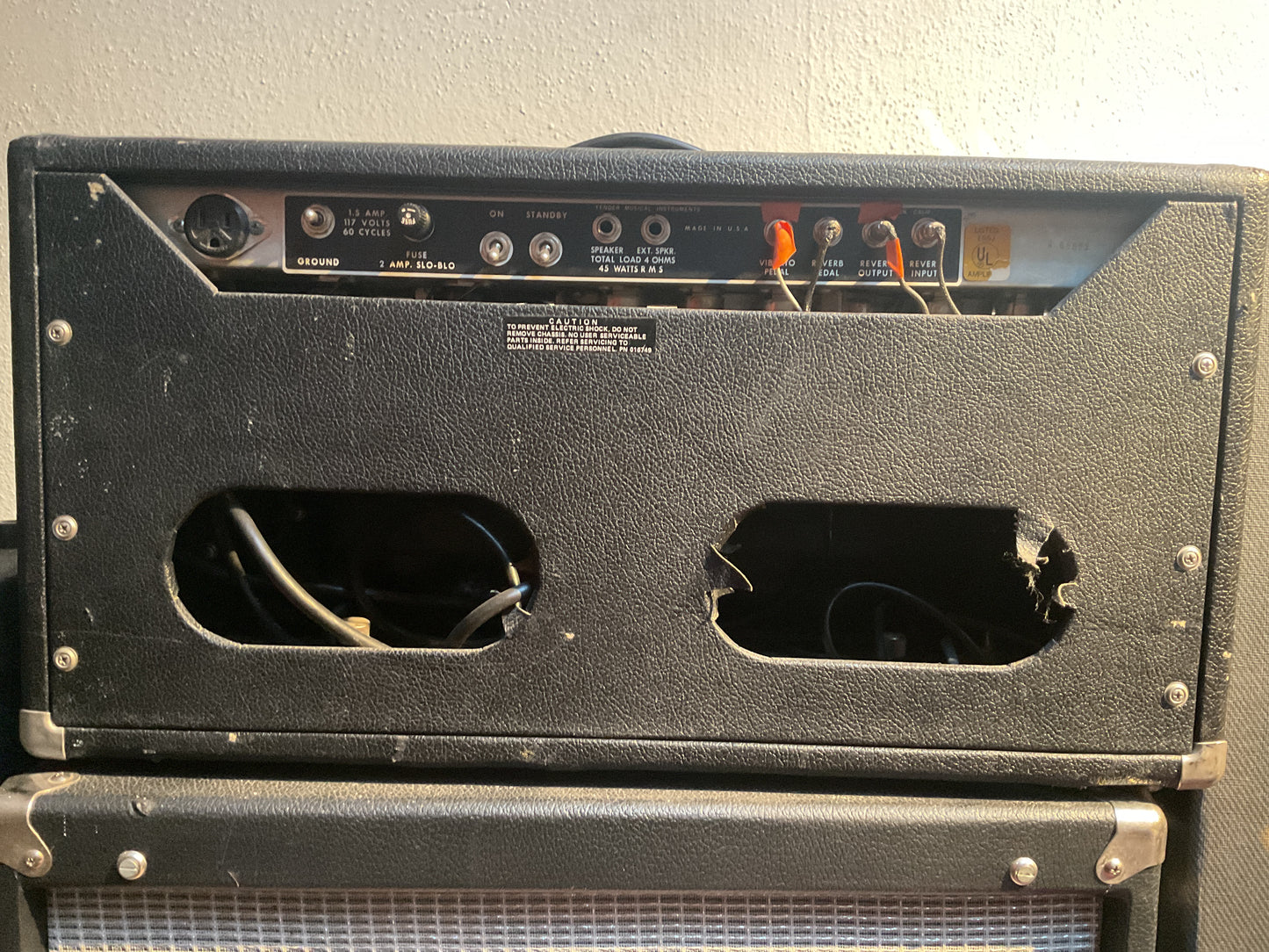 1974 Fender Bandmaster Reverb TFL5005D Amp Head & Cabinet