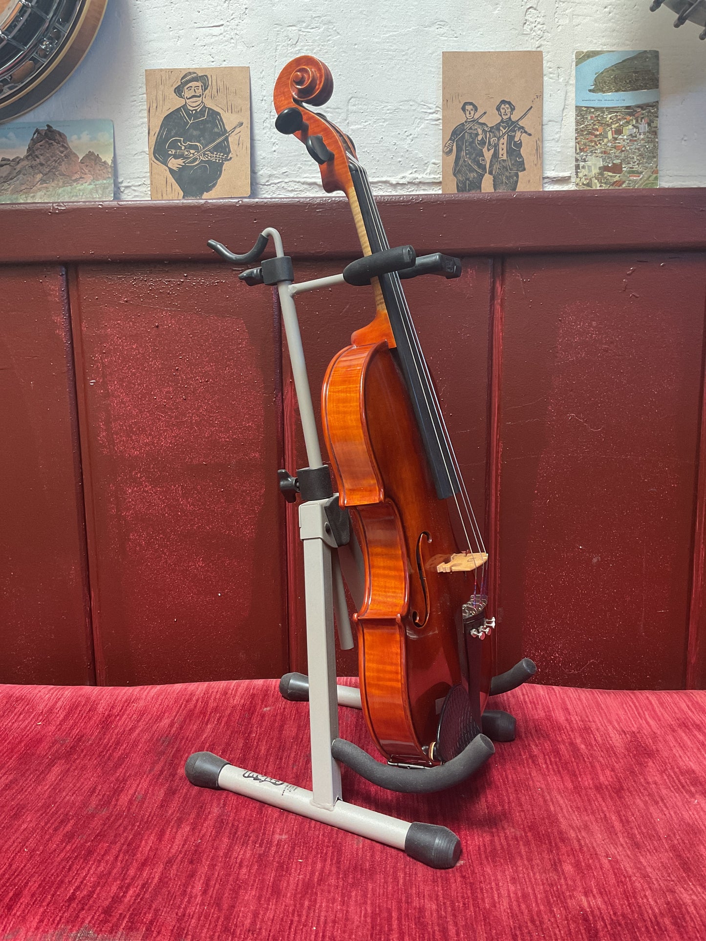 Reconstructed No Label 19th-Century Violin Outfit, 7/8 Size