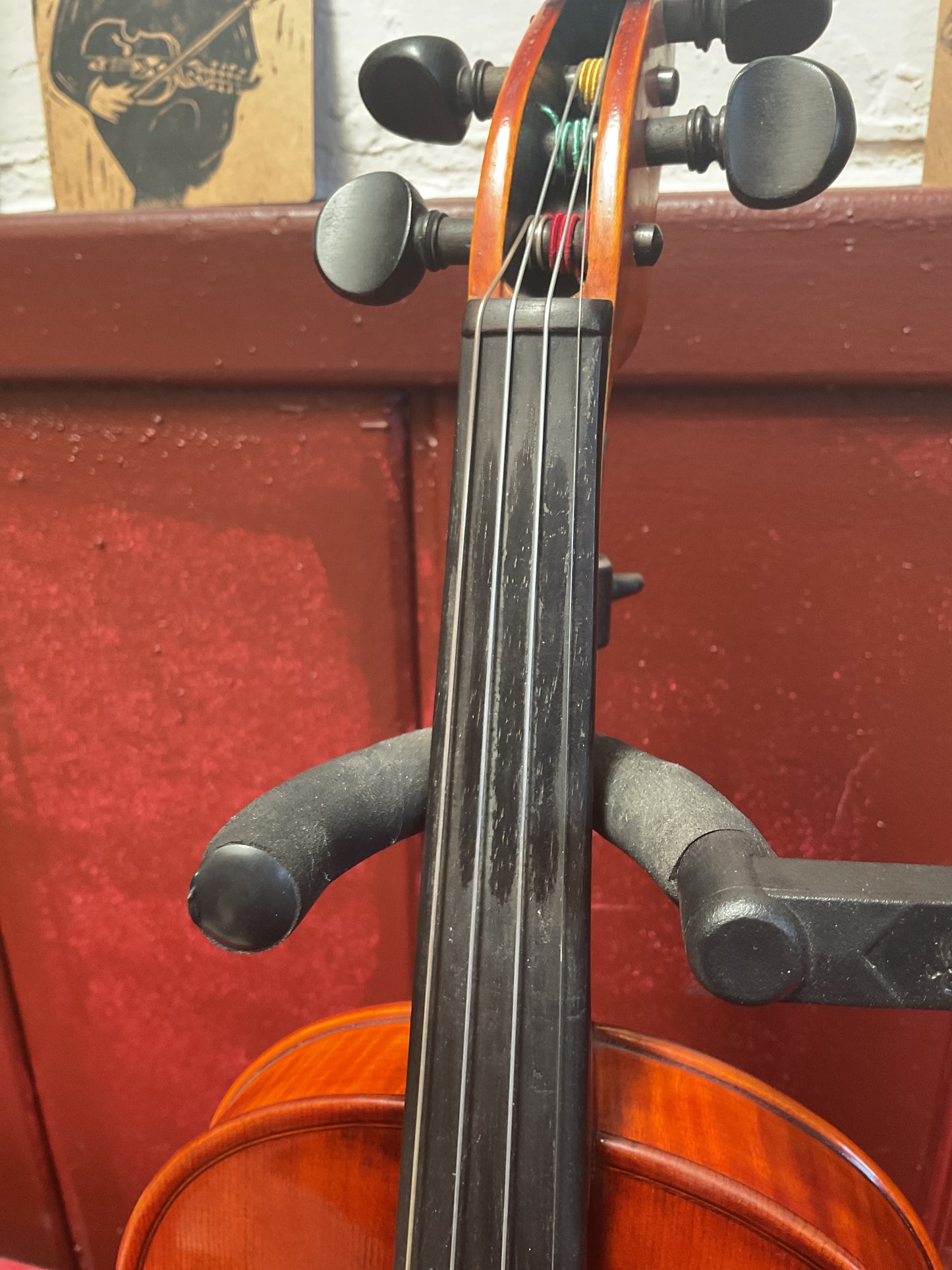 Reconstructed No Label 19th-Century Violin Outfit, 7/8 Size