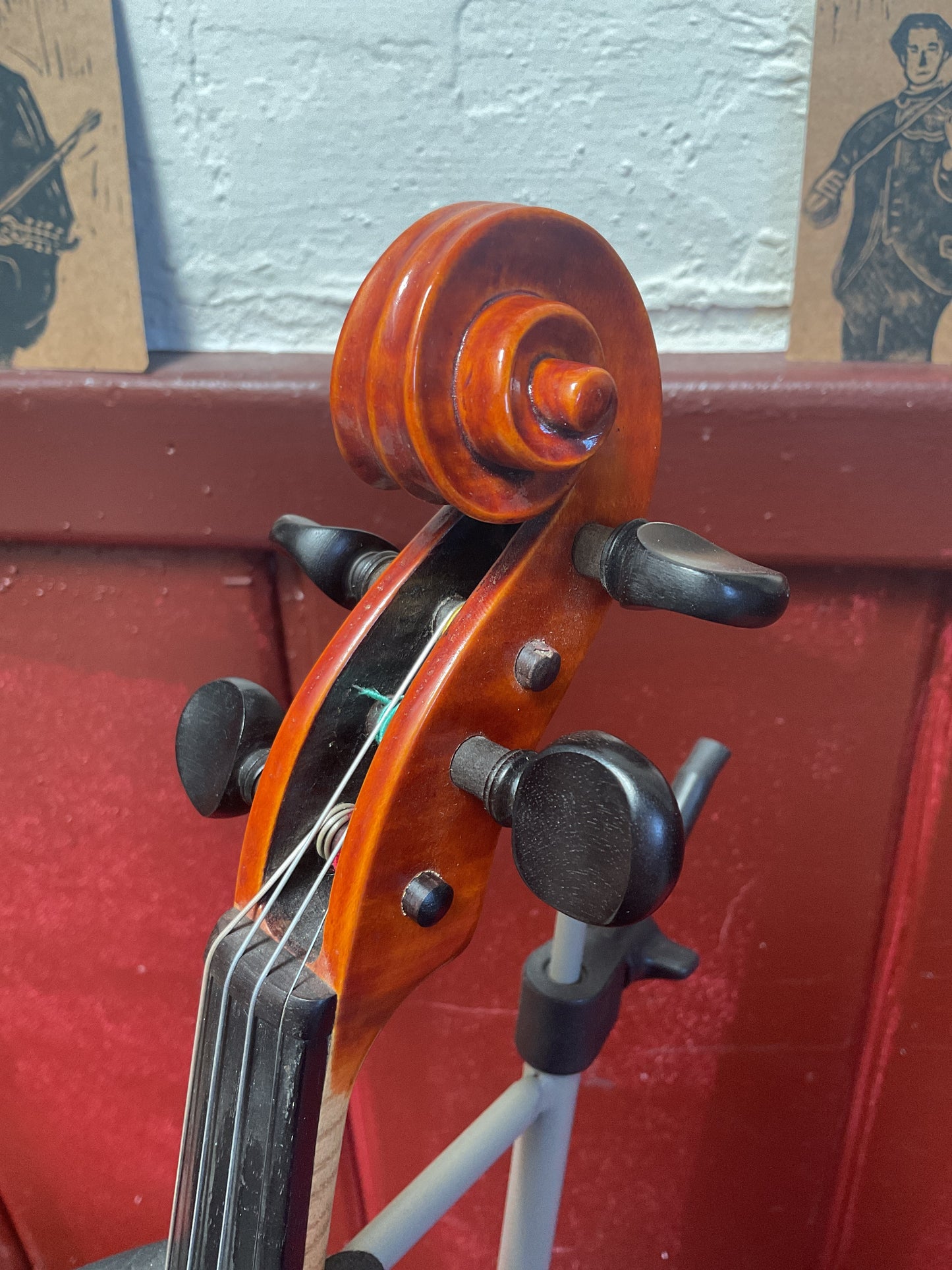 Reconstructed No Label 19th-Century Violin Outfit, 7/8 Size