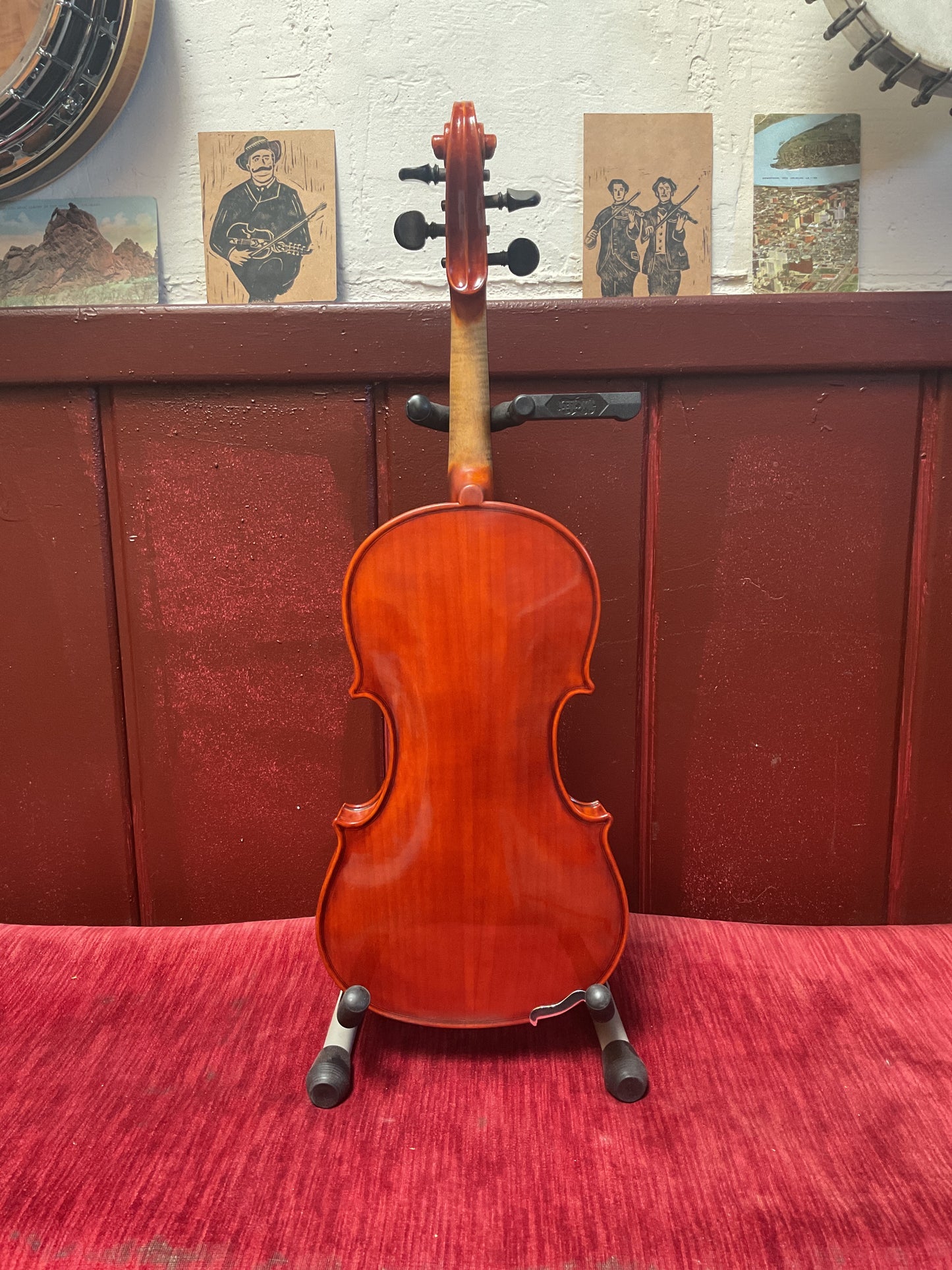 Reconstructed No Label 19th-Century Violin Outfit, 7/8 Size