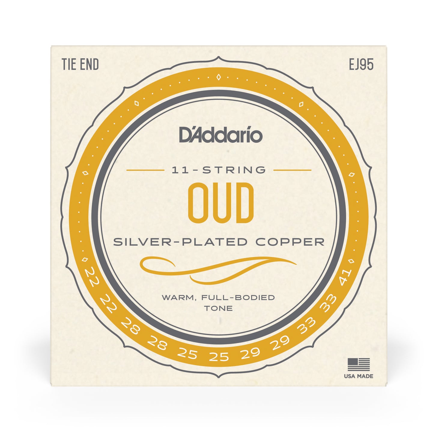 D'Addario EJ95 11-String Oud Set, Silver Plated Copper