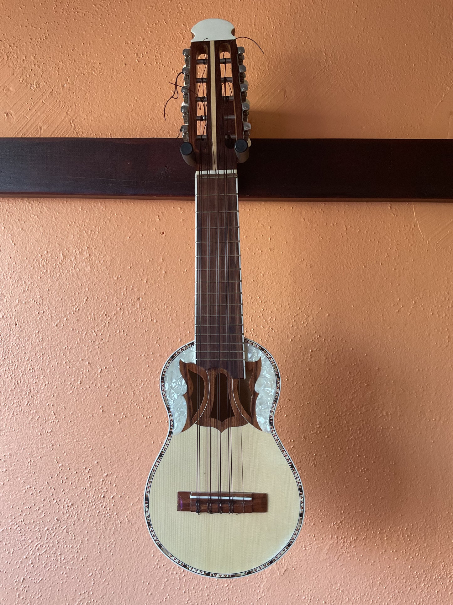 Traditional Semi-Professional Bolivian Butterfly Charango (Carved Armadillo) with Bag