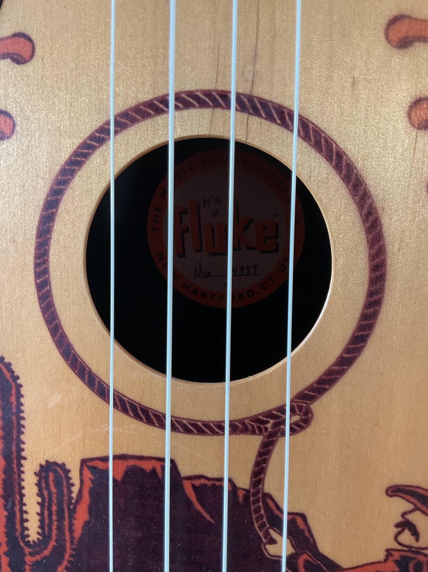 It's a Fluke (Magic Fluke) Cowboy Ukulele with Softshell Bag
