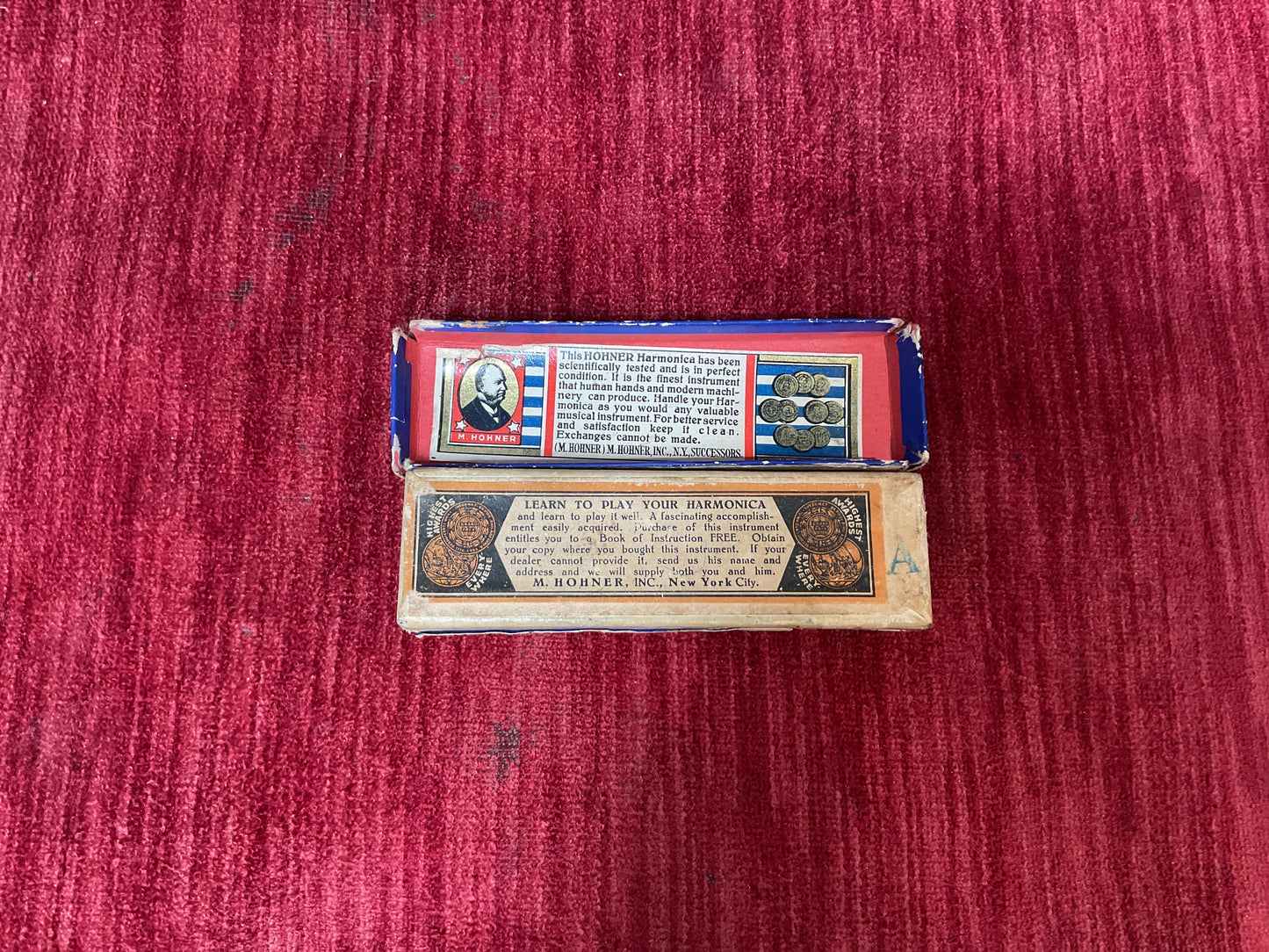 Vintage M. Hohner No. 1896 Marine Band Harmonica (Key of A | Made in Germany) with Original Box