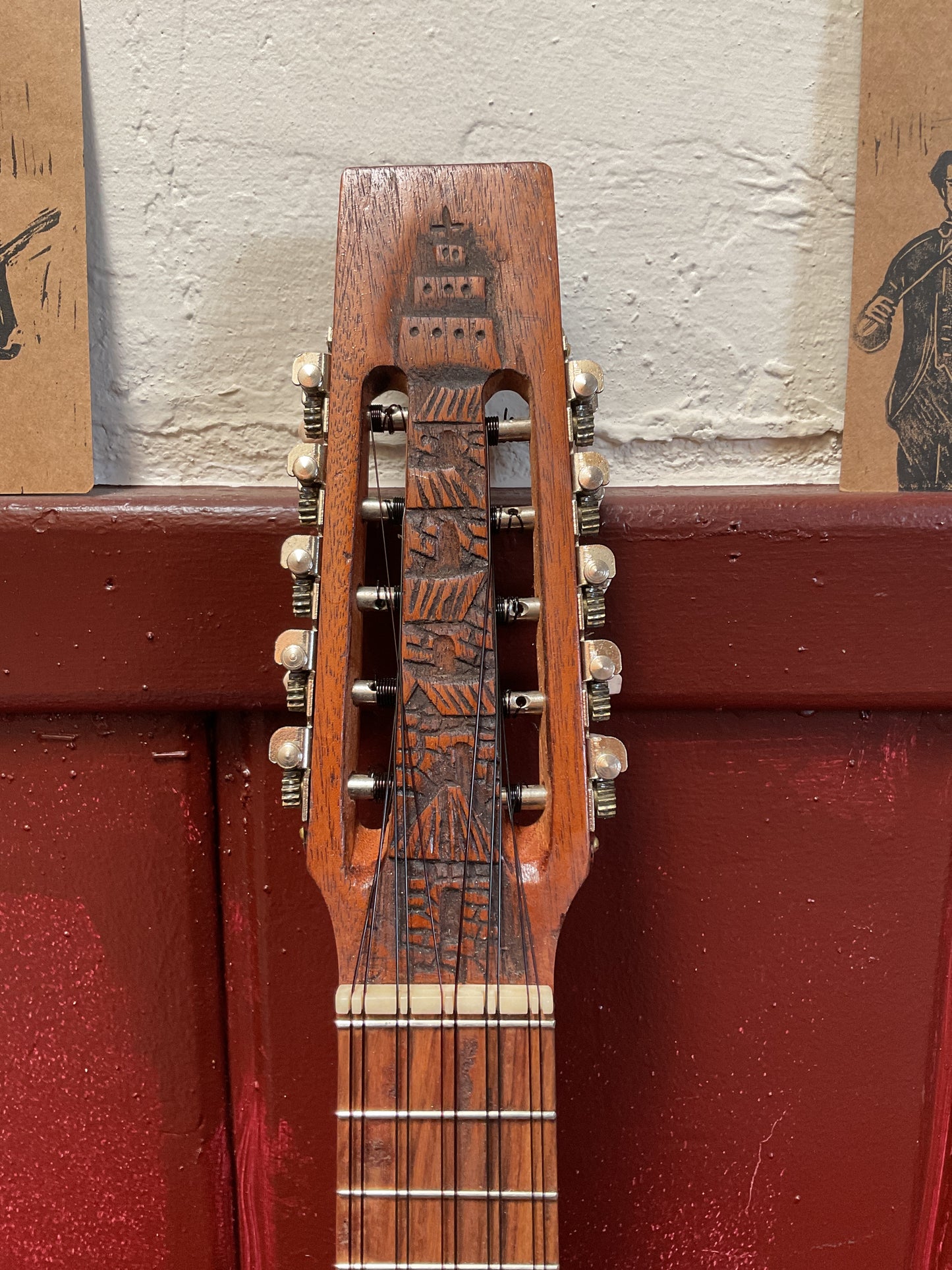 Traditional Semi-Professional Bolivian Charango (Alpaca Motif) with Bag