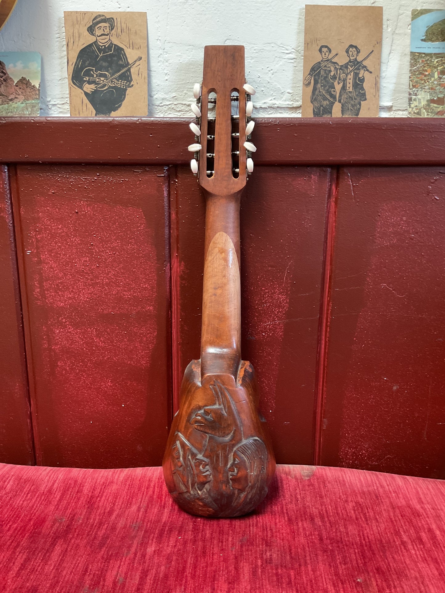 Traditional Semi-Professional Bolivian Charango (Alpaca Motif) with Bag