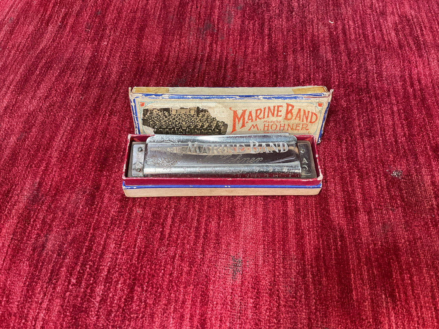 Vintage M. Hohner No. 1896 Marine Band Harmonica (Key of A | Made in Germany) with Original Box