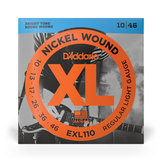 D'Addario XL Nickel Electric Guitar Strings, Regular Light, 10-46