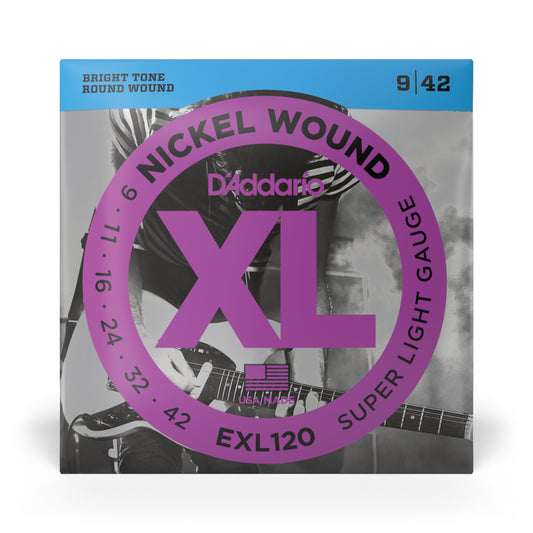 D'Addario XL Nickel Electric Guitar Strings, Super Light, 09-42