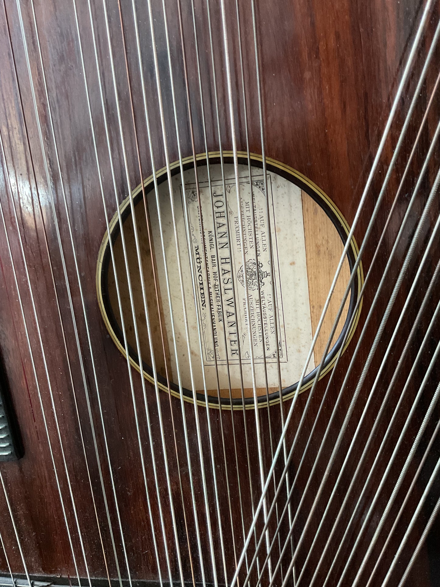 Johann Haslwanter Concert Zither (1800s) with Case