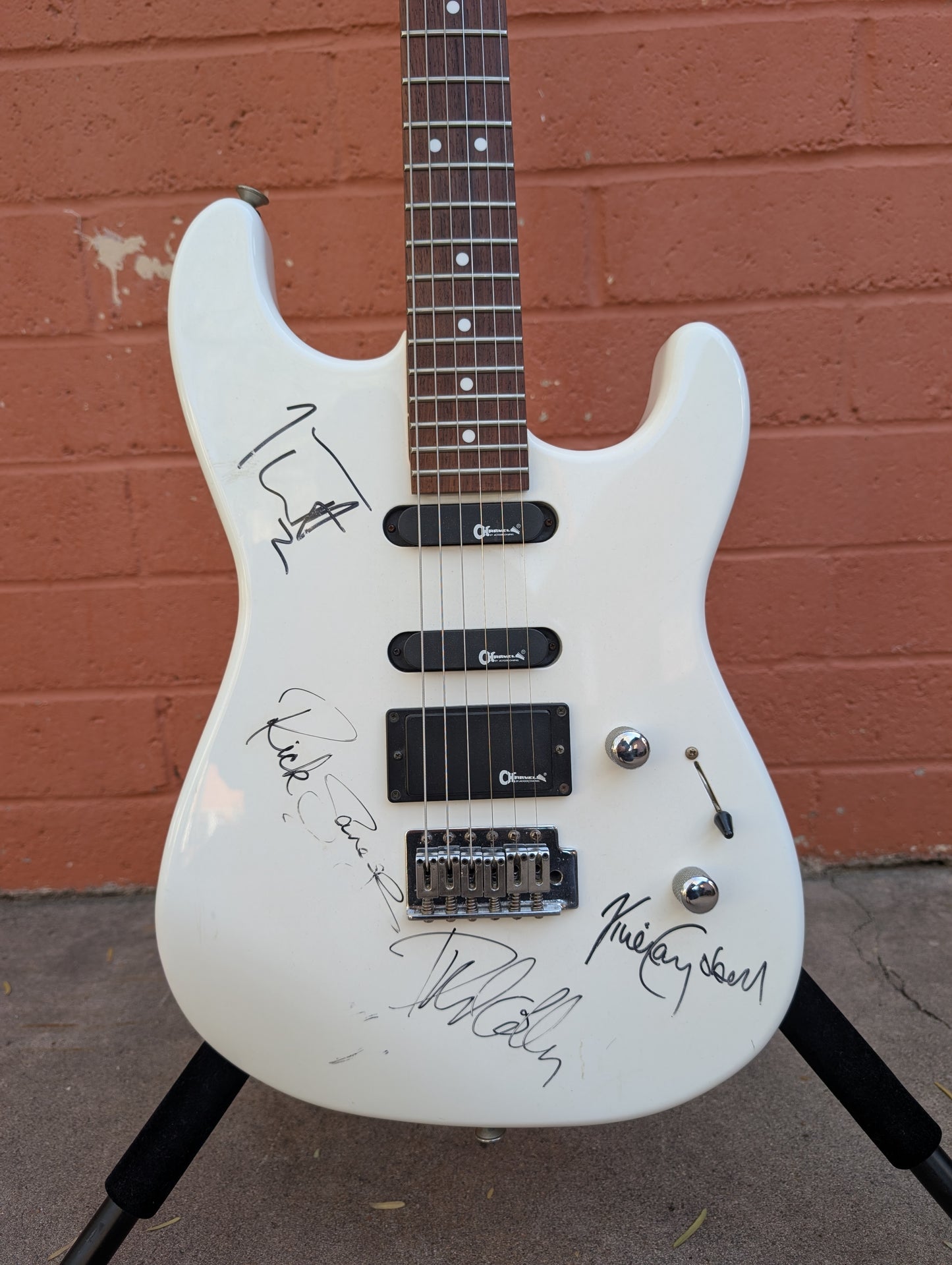 Def Leppard Signed Charvette by Charvel Model 200 (ca. 1990 | Made in Japan) Snow White Electric Guitar