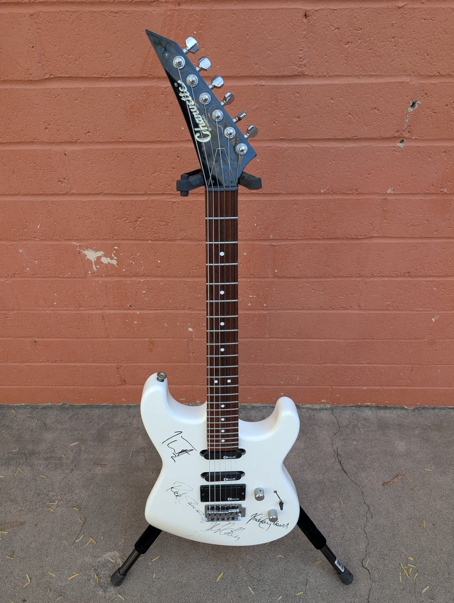 Def Leppard Signed Charvette by Charvel Model 200 (ca. 1990 | Made in Japan) Snow White Electric Guitar
